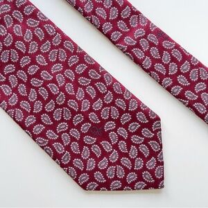 Vintage Dior Tie Micro Paisley Maroon Tie Logo